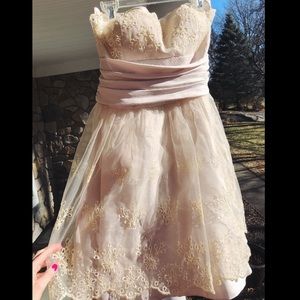 Hailey Logan Ivy Strapless Eyelet Dress (NWOT)